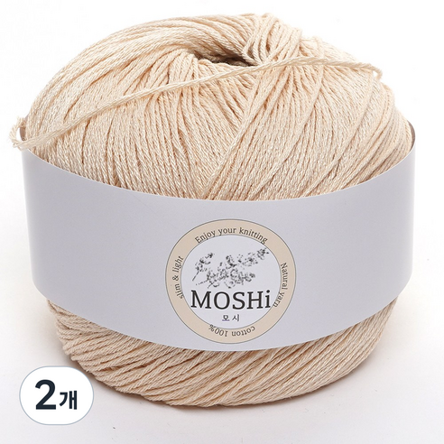 삼남뜨개실 모시 레이스얀 면사 뜨개실 50g, 06 라이트 베이지, 2개