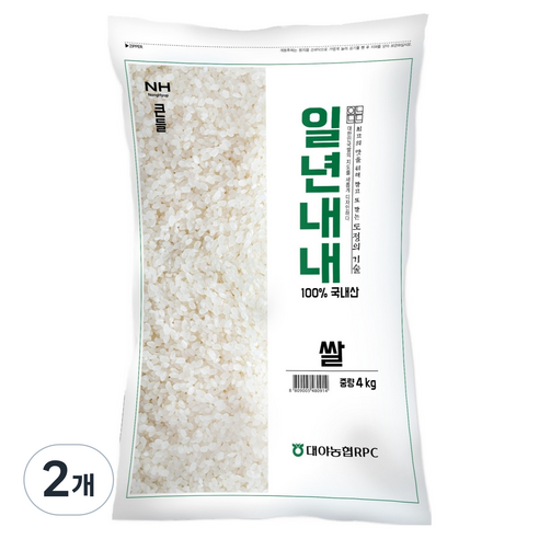 농협 2025년산 일년내내 신동진 쌀, 4kg, 2개, 상등급