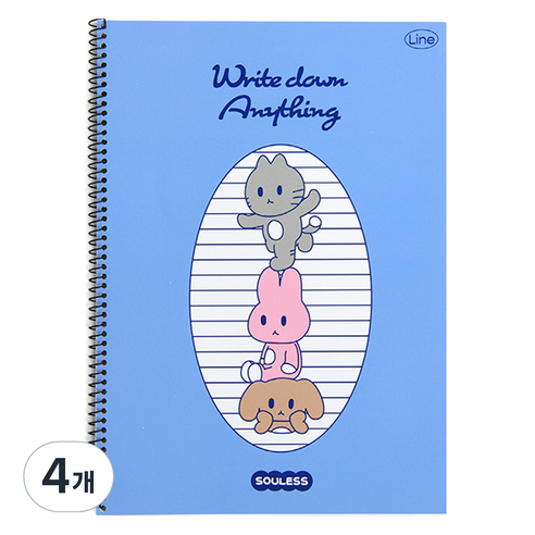 dailylike 스프링 노트, 02 Souless friends Line, 4개