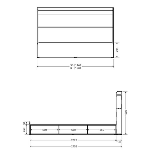 퍼리든 엔클라 LED 3단 서랍 침대 프레임 후기 분석 - 하단 벙커 수납 공간