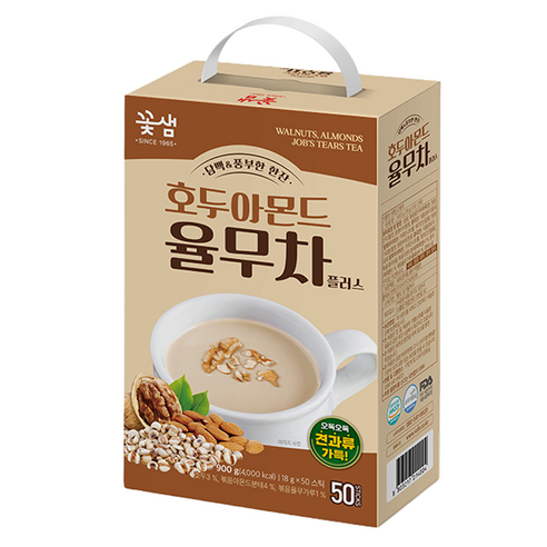 꽃샘 호두아몬드율무차플러스, 18g, 50개입, 1개