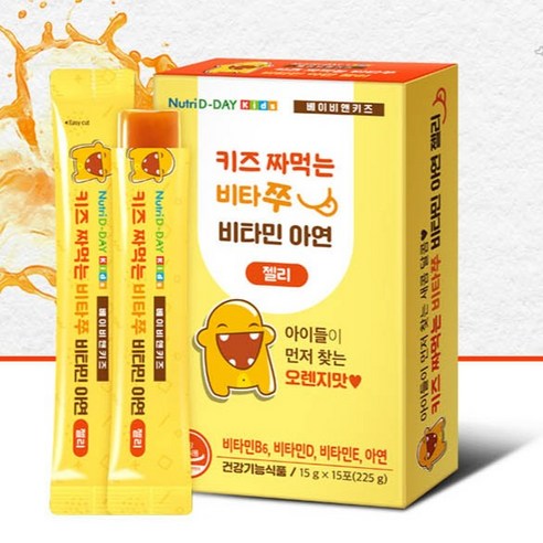 뉴트리디데이 키즈 짜먹는 비타쭈 비타민 아연 젤리 15p 225g, 3개 이미지 4