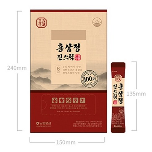 한삼인 홍삼정 진스틱 100p + 쇼핑백, 1kg, 2개 사용 장면
