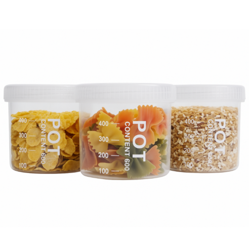 데일리픽 오곡 잡곡 투명 원형 밀폐용기 600ml, 3개, 단품