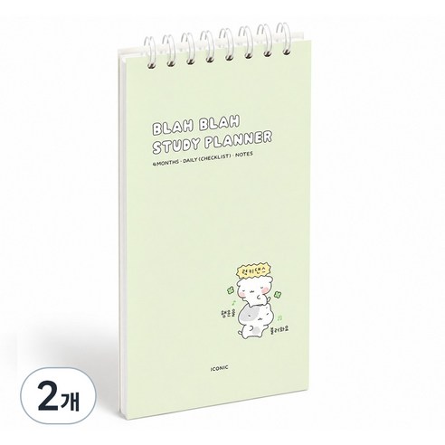 아이코닉 이겨낸다 핸디 만년 4개월 공부 학습 스터디플래너, 04 LIGHT GREEN, 2개