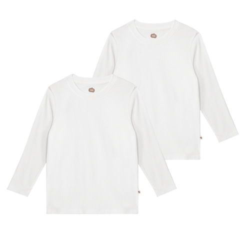 점핑칙피 유아동 베이직 긴팔 솔리드 티셔츠 2매입 세트