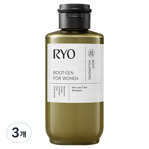려 루트젠 여성 맞춤 탈모증상전문케어 샴푸 베르가못 앤 라벤더향, 242ml, 3개