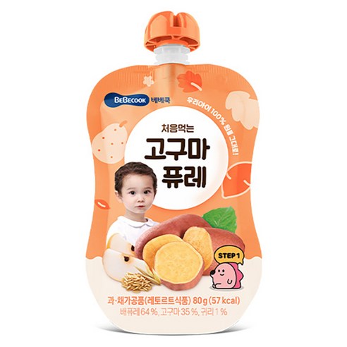 베베쿡 처음먹는 퓨레, 고구마, 80g, 1개