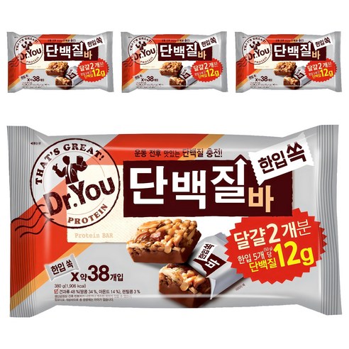 닥터유 한입쏙 단백질바, 380g, 4개 380g, 4개