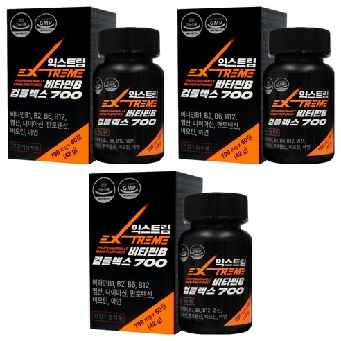익스트림 비타민B 컴플렉스 700 42g, 60정, 3개