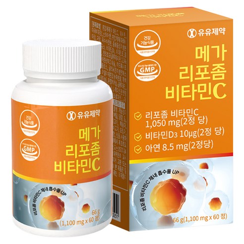 유유제약 메가 리포좀 비타민C 66g, 60정, 1개