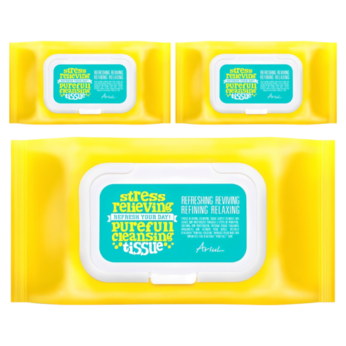 아리얼 스트레스 릴리빙 퓨어풀 클렌징 티슈 솔직 후기 | 피부 타입별 분석 - 상품 이미지 1