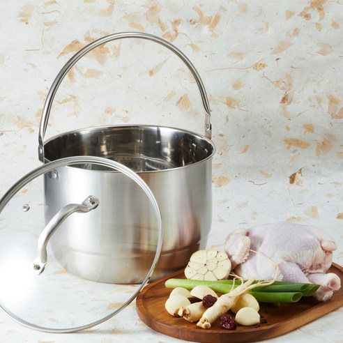 코멧 홈 다양하게 사용하는 스테인리스 미니 들통냄비 5L + 찜판 세트 이미지 2