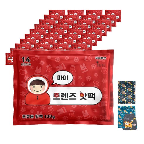 인라이프 국내 제조 포켓형 마이 프렌즈 핫팩 100g, 40개