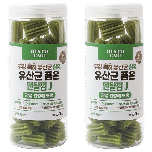 라피끄 강아지 유산균 품은 덴탈껌, 관절 건강, 300g, 2개