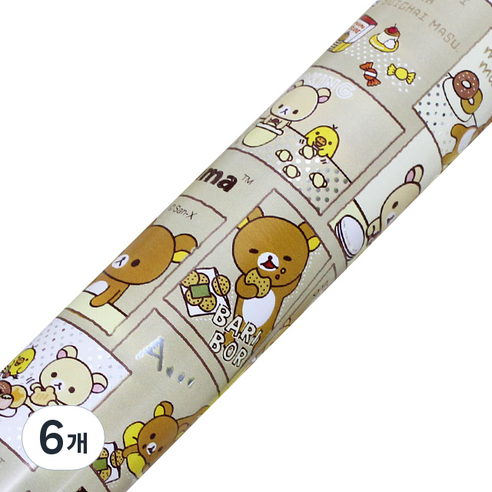 리락쿠마 증착롤 포장지 중 37.5cm x 12m, 베이지, 6개