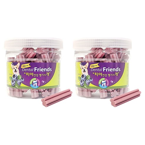 댕댕스타 강아지 덴탈프랜즈 치아건강 챙기시개 간식, 블루베리, 300g, 2개