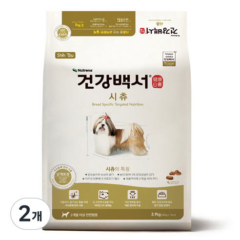 뉴트리나건강백서 강아지 기능성 사료, 시츄, 3.9kg, 2개