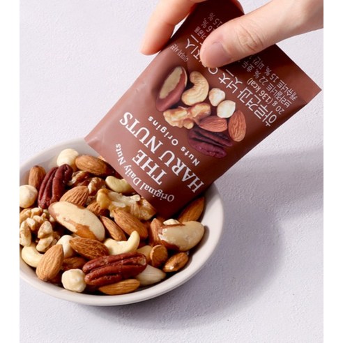 하루견과 넛츠 오리진스 믹스넛, 20g, 30개 후기 분석 - 견과류 원물 상태