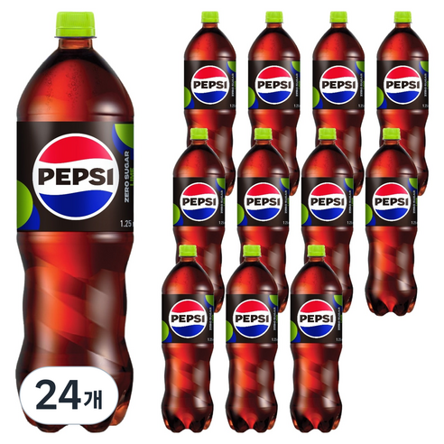 펩시 콜라 제로슈거 라임향, 24개, 1.25L
