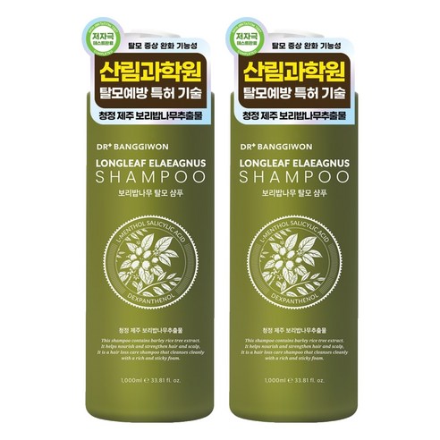 닥터방기원 보리밥나무 탈모 샴푸, 1L, 2개