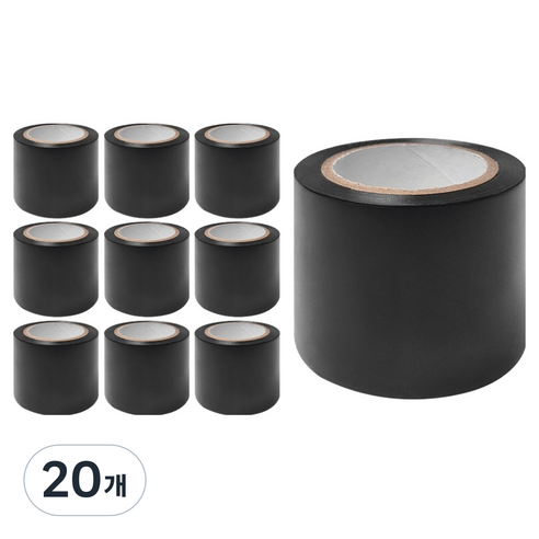 월드크린 넓은 폭 전기 테이프 검정 50mm x 10m, 20개