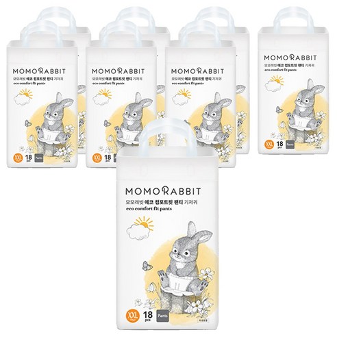 모모래빗 에코컴포트핏 팬티기저귀 유아용, 점보형(2XL), 144매 점보형(2XL) × 144매, 단계 × 총 수량 섬네일
