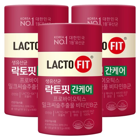 락토핏 종근당건강 간케어 유산균 60p, 120g, 3개