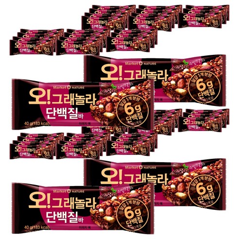 마켓오네이처 오 그래놀라 단백질바 12p 480g × 2개