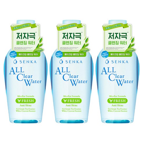 센카 올 클리어 미셀라 포뮬러 프레시 N 클렌징 워터, 230ml, 3개