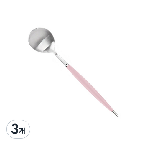 백산 국산 몽블랑 큐티 티스푼 14cm, 핑크, 3개