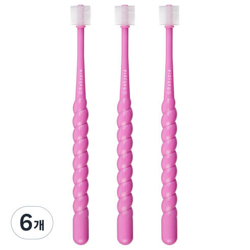 예꼬맘 360도 임산부용 칫솔 핑크, 3개입, 6개