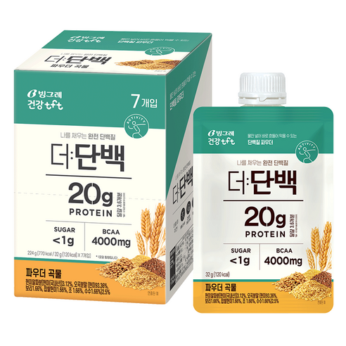 더단백 파우더 곡물 프로틴 32g, 7개 실사용 후기 | 효과 있을까? - 상품 이미지 1