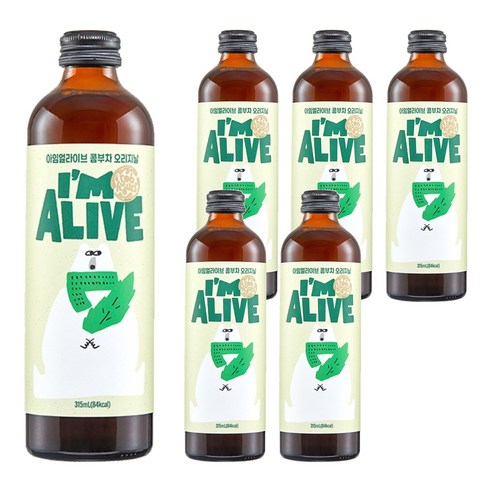 아임얼라이브콤부차 유리병 오리지날, 315ml, 6개