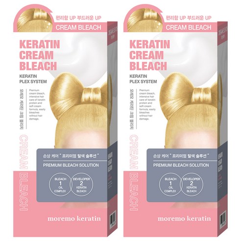 모레모 케라틴 크림 블리치 탈색제, 90g, 2개
