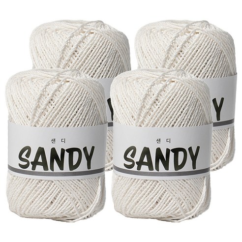 yarna 샌디 뜨개실 50g, 1 화이트, 4개