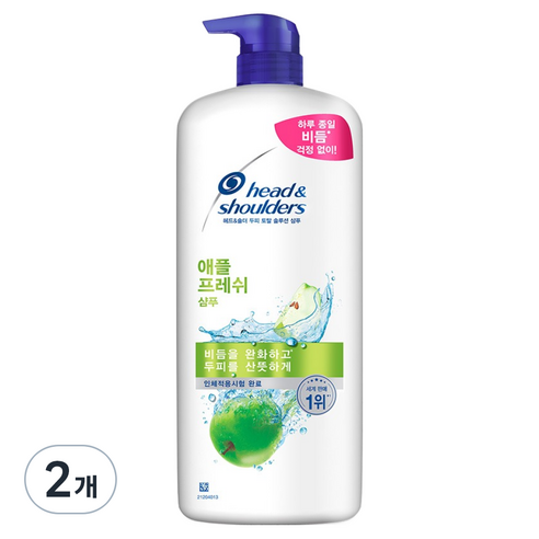 헤드앤숄더 두피 토탈 솔루션 애플 프레쉬 샴푸, 1.2L, 2개