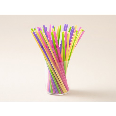 코멧 컬러풀 자바라 타입 빨대 21cm 이미지 2