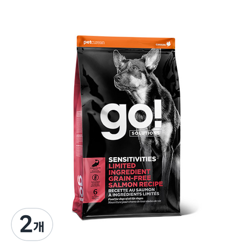 go 전연령 강아지 센서티브 LID 레시피 건식사료, 2개, 2kg, 연어