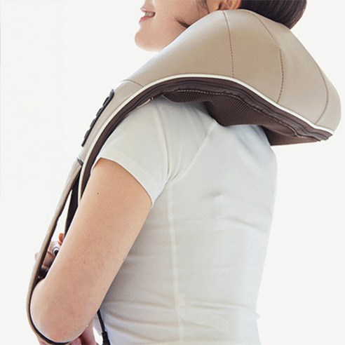 해피룸 휴플러스 무선 목어깨 안마기 후기 분석 - 착용 예시 이미지