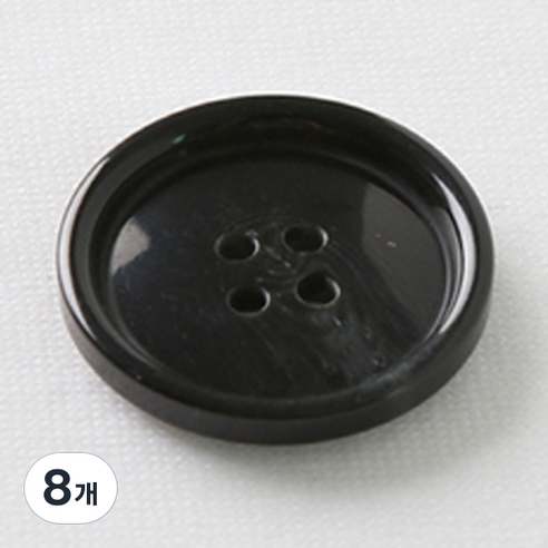 HR빅버튼 워킹 단추 25mm, 블랙, 8개