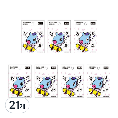 라인프렌즈 BT21 클리어데코스티커, 망, 21개