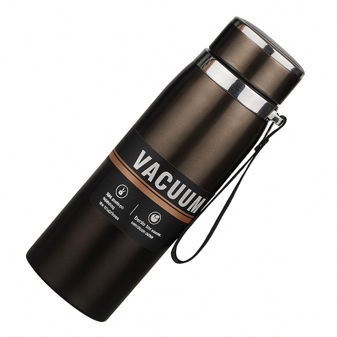 워터하마 대용량 진공 스테인레스 304 텀블러 스포츠 보온병, 브라운, 800ml, 1개