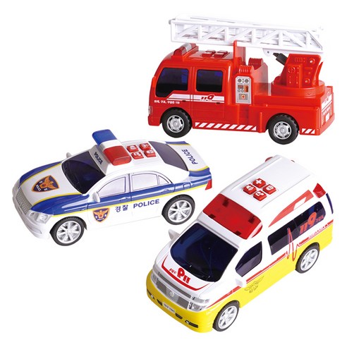 바니랜드 출동 구조대 장난감 작동완구 3종 세트, 혼합색상, 1세트