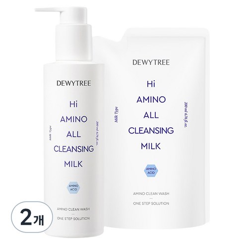 듀이트리 하이 아미노 올 클렌징 밀크 본품 200ml + 리필 200ml... 솔직 후기 | 피부 타입별 분석 - 상품 이미지 1