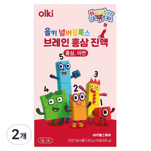 올키 넘버블록스 브레인 홍삼 진액 15p, 300g, 2개