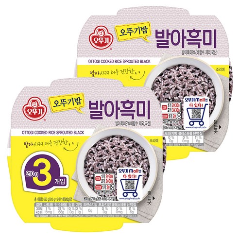 오뚜기 발아흑미 즉석잡곡밥, 210g, 6개
