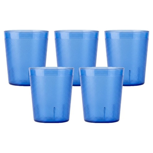리빙메이트 PC 안깨지는 물컵 190ml, 청색, 5개