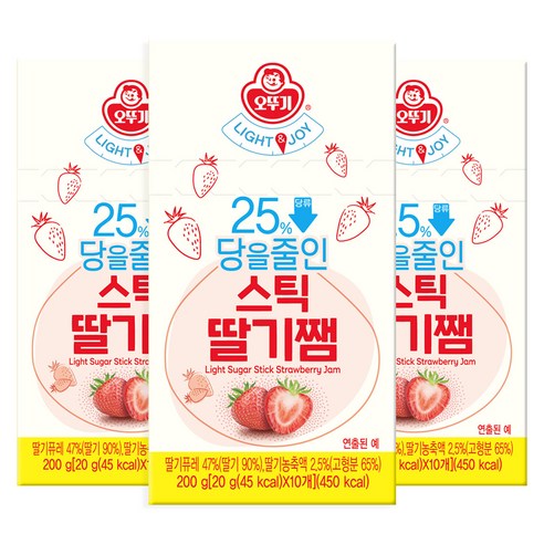 오뚜기 라이트앤조이 당을줄인 스틱딸기잼, 20g, 30개