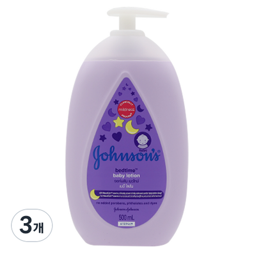 존슨즈베이비 베드타임 베이비 로션, 500ml, 3개